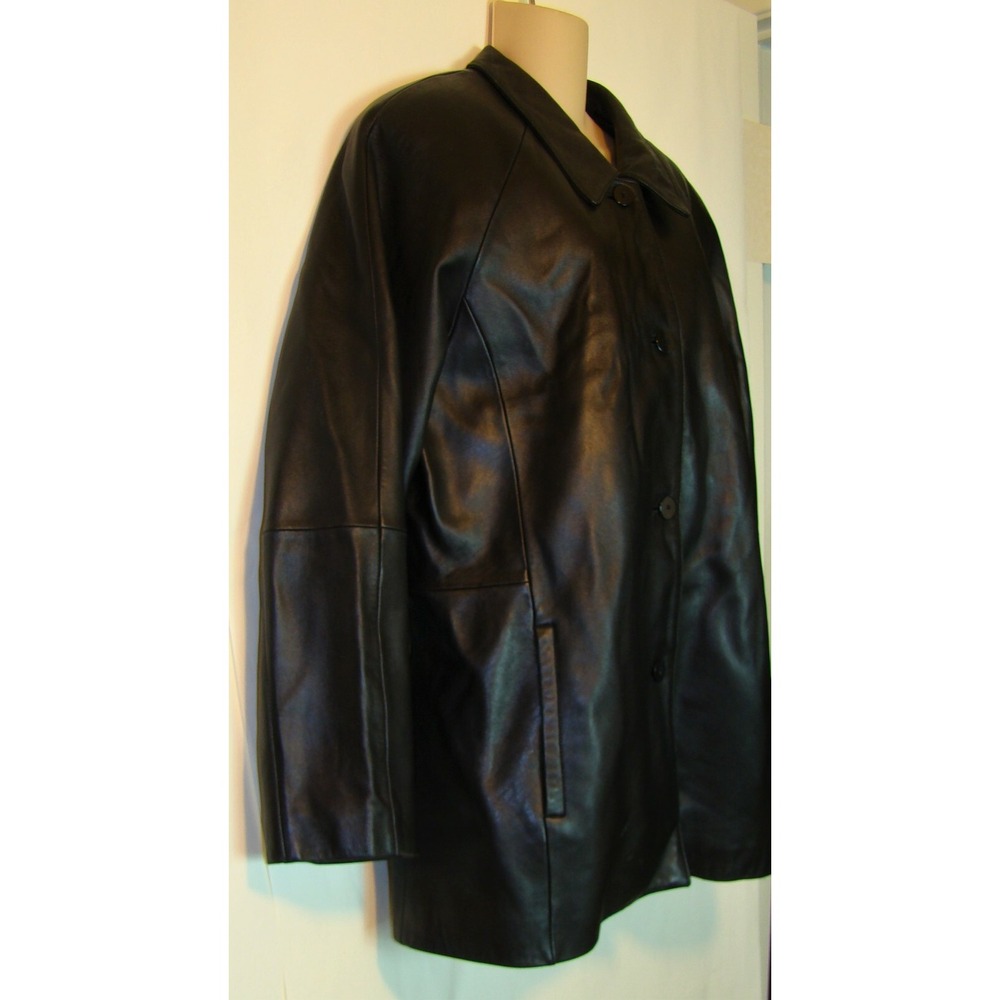 FIELD GEAR WOMENS BLACK LEATHER JACKET COAT REMOVABLE LINING SIZE XL      BC - Picture 5 of 9